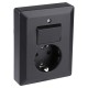 Q-Link combinatie inbouw - wissel - met shutter - met randaarde - met aanraakbeveiliging - zwart