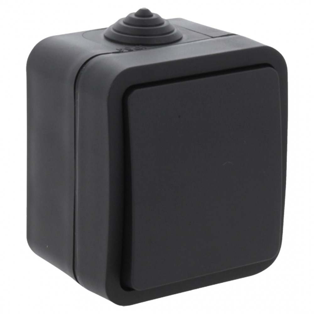 Q-Link schakelaar opbouw - wissel - spatwaterdicht IP54 - zwart