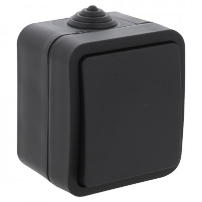 Q-Link schakelaar opbouw - wissel - spatwaterdicht IP54 - zwart