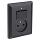 Q-Link combinatie inbouw - wissel - met shutter - met aanraakbeveiliging - zwart