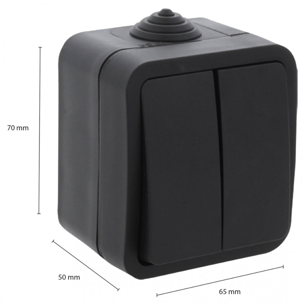 Q-Link schakelaar opbouw - serie - spatwaterdicht IP54 - zwart