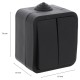 Q-Link schakelaar opbouw - serie - spatwaterdicht IP54 - zwart