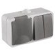 Q-Link combinatie opbouw - serie - met randaarde - spatwaterdicht IP54 - grijs