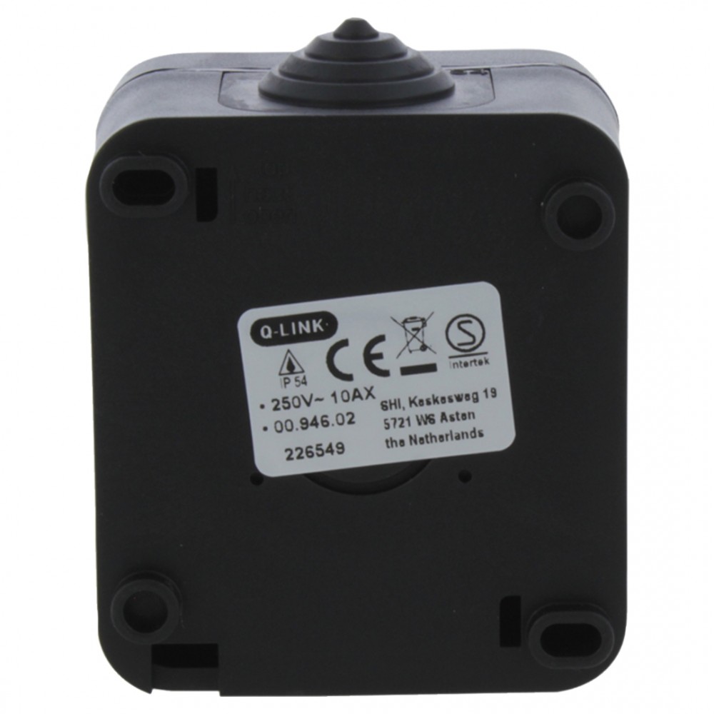 Q-Link schakelaar opbouw - serie - spatwaterdicht IP54 - zwart
