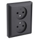 Q-Link contactdoos 2-voudig - inbouw - met shutter - met aanraakbeveiliging - zwart