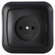 Q-Link contactdoos inbouw - 1-voudig - met afdekraam - met aanraakbeveiliging - zwart