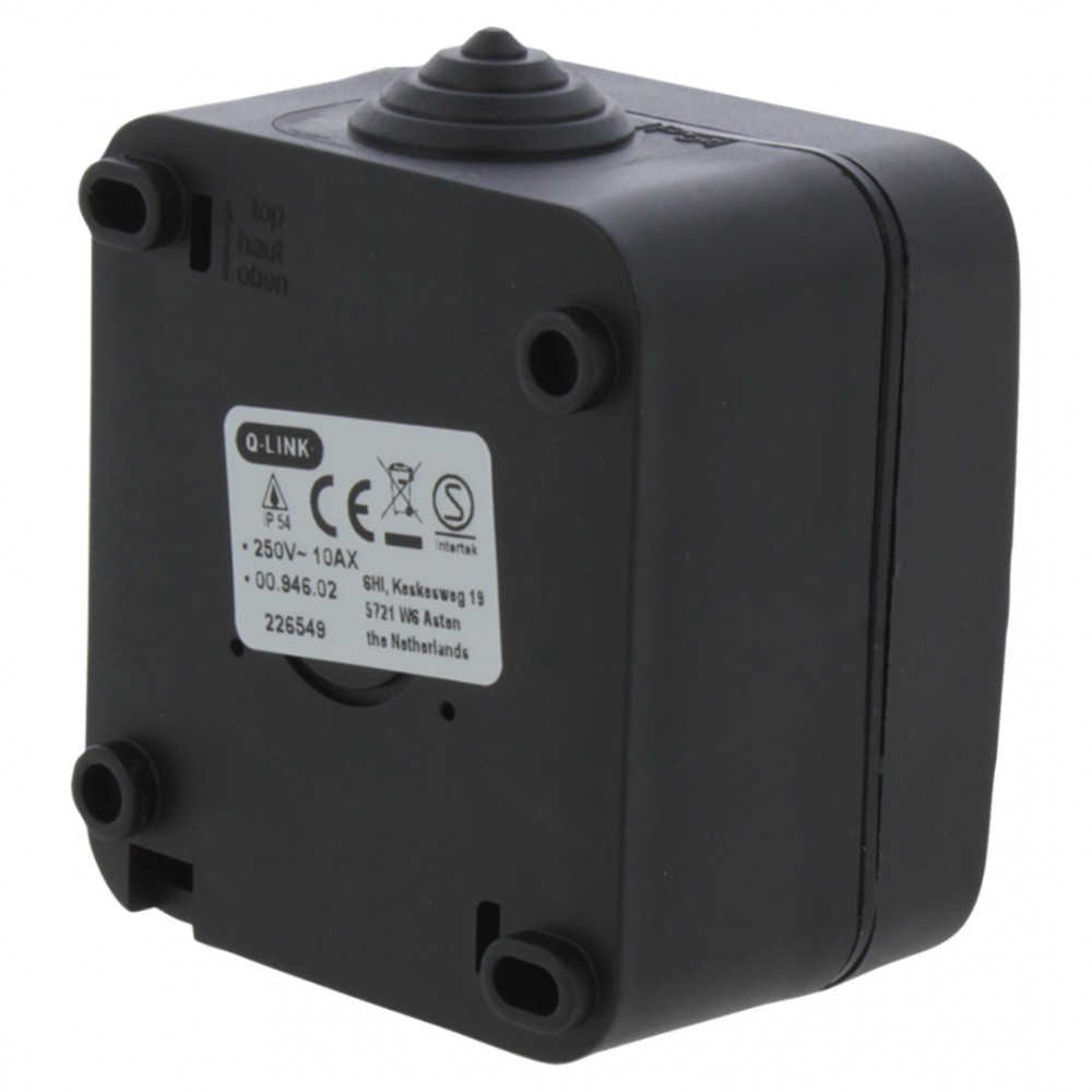 Q-Link schakelaar opbouw - serie - spatwaterdicht IP54 - zwart