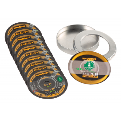 Rhodius Extra dunne doorslijpschijf XT15 ACCU BOX 10 stuks