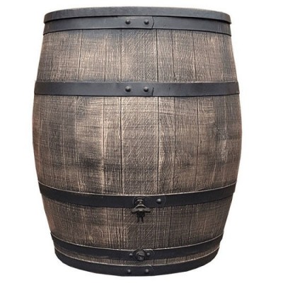 Roto regenton houten look bruin met kraan 240 Liter