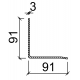 Latei gegalvaniseerd 91x91mm 180cm