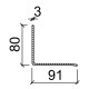 Latei gegalvaniseerd 80x91mm 123.5cm