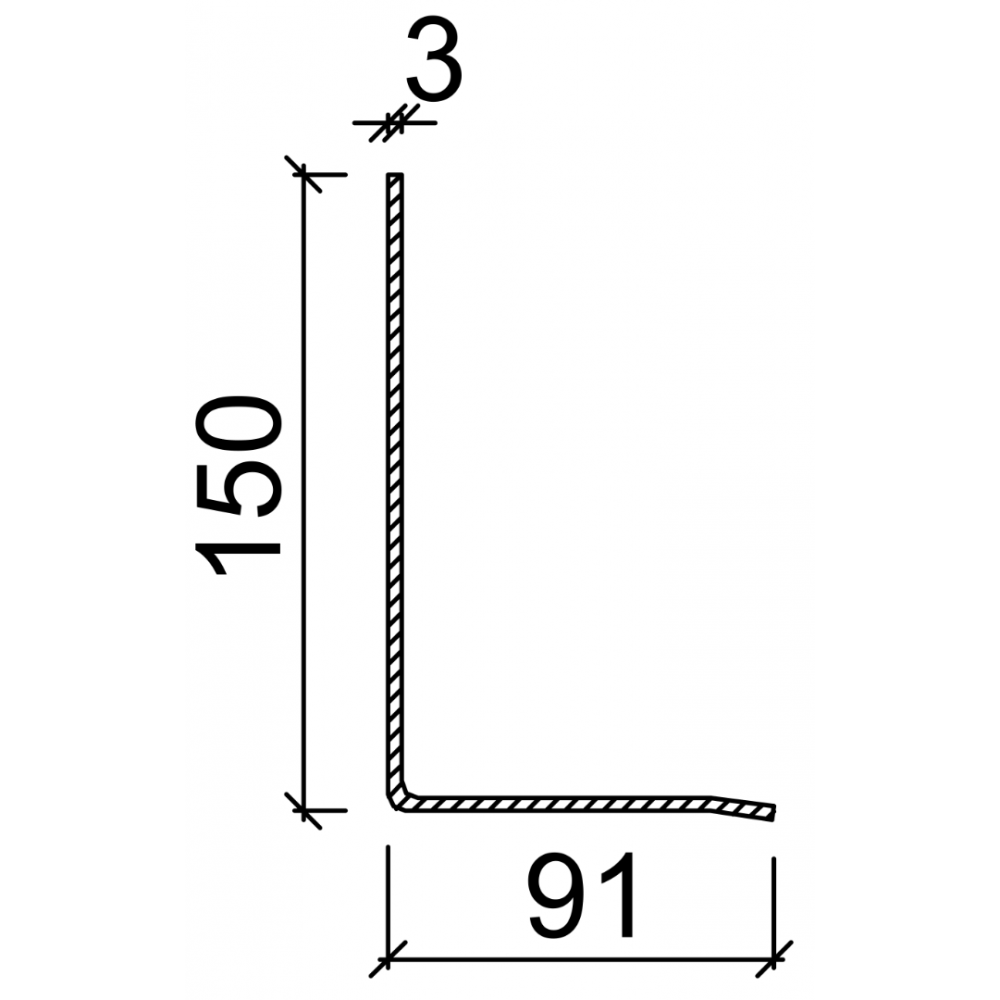 Latei gegalvaniseerd 150x91mm 270cm