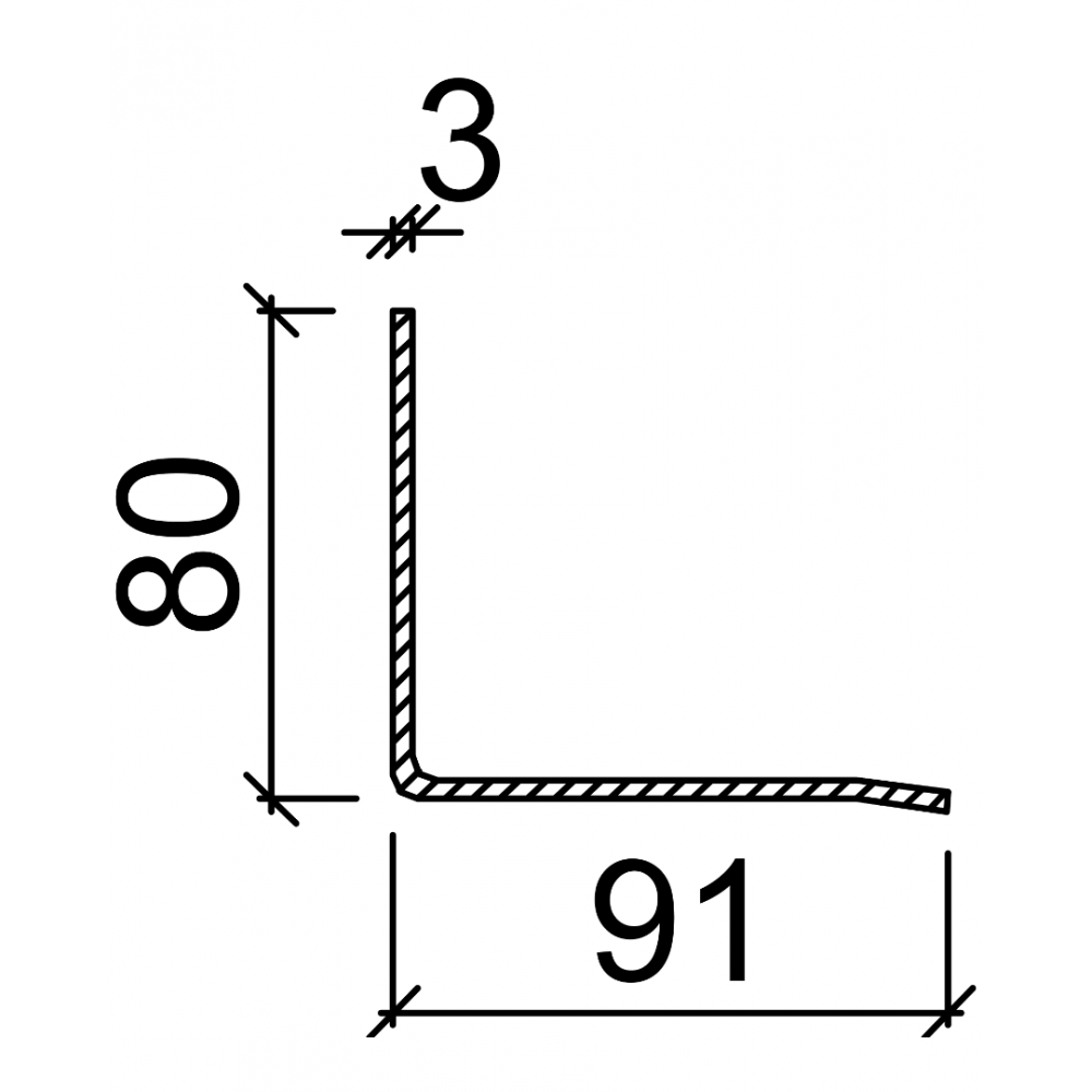 Latei gegalvaniseerd 80x91mm 105cm