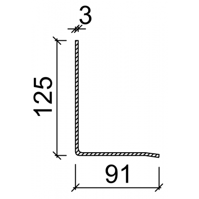 Latei gegalvaniseerd 125x91mm 210cm