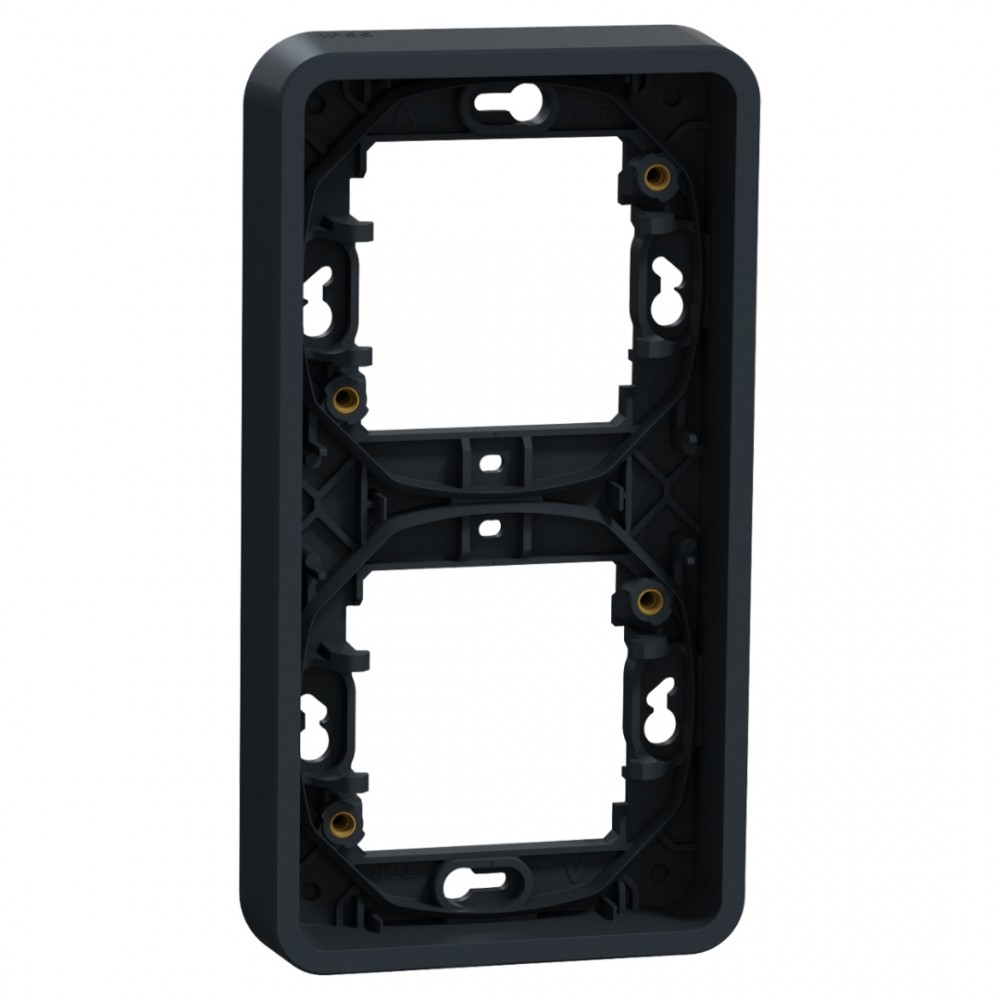 Schneider Mureva Styl afdekraam inbouw - spatwaterdicht - 2-voudig - verticaal - 155 x 84 x 23 mm - antraciet