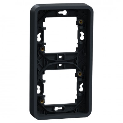 Schneider Mureva Styl afdekraam inbouw - spatwaterdicht - 2-voudig - verticaal - 155 x 84 x 23 mm - antraciet