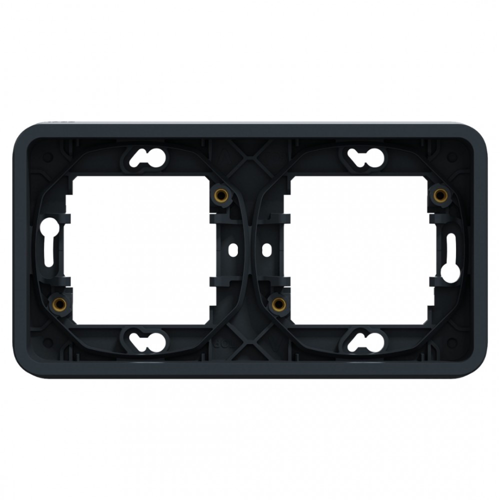 Schneider Mureva Styl afdekraam inbouw - spatwaterdicht - 2-voudig - horizontaal - 84 x 155 x 23 mm - antraciet