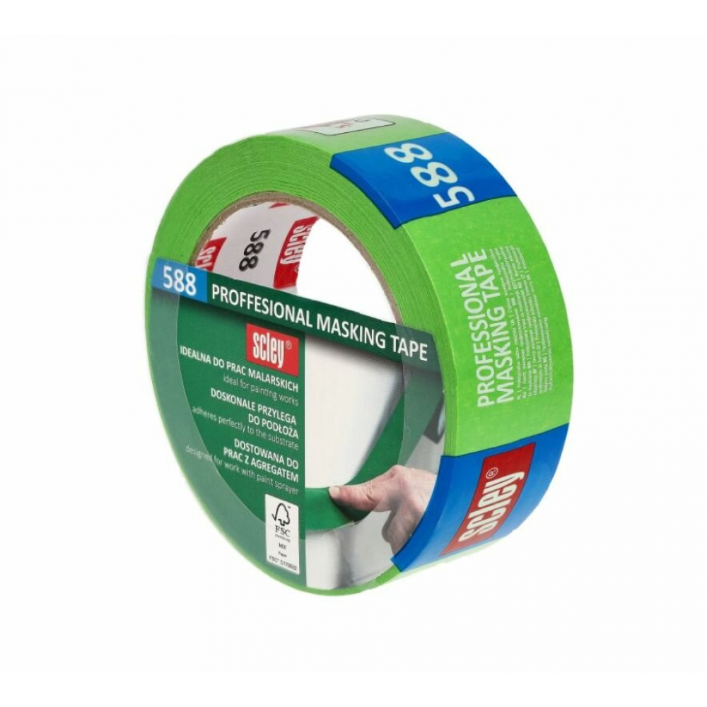 Professionele schilderstape strakke lijnen 25mm x 50 meter groen