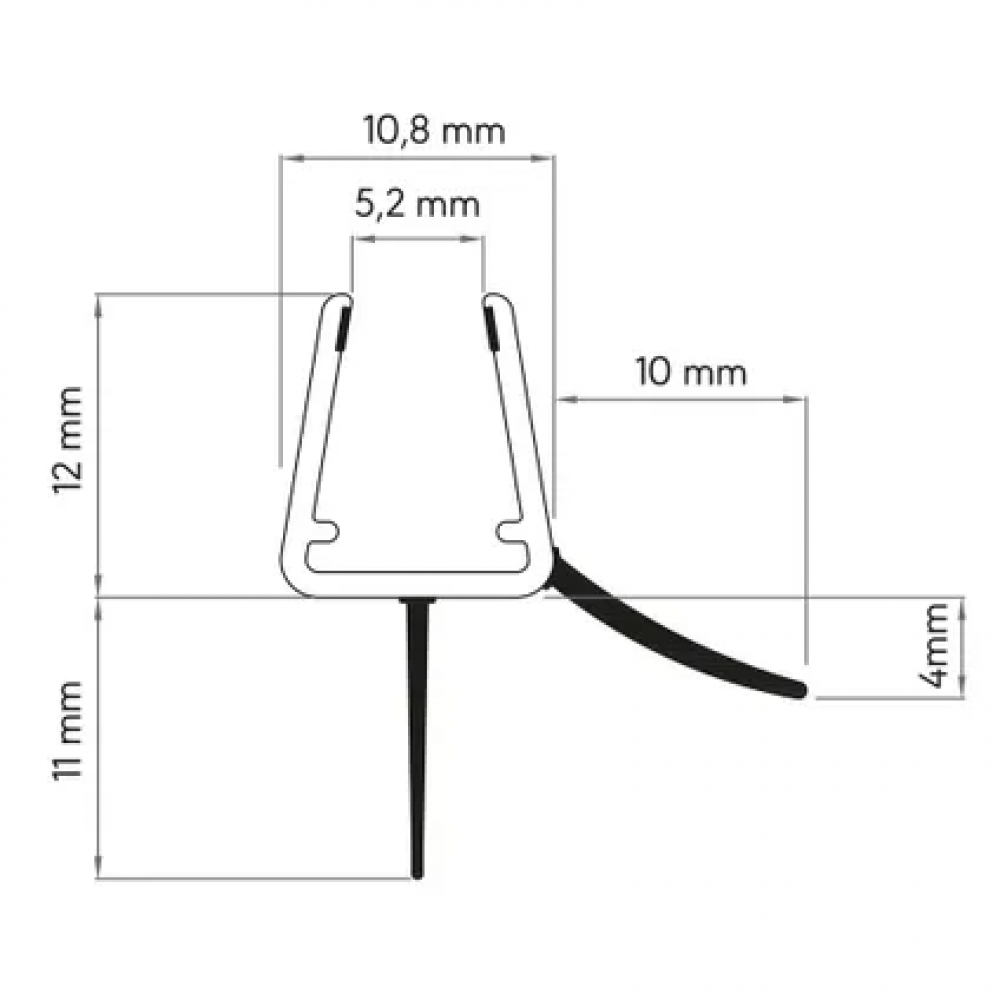 Sealskin afdichtprofiel 6/8mm universeel horizontaal 100cm transparant
