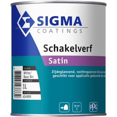 Sigma Schakelverf Satin 1 liter wit