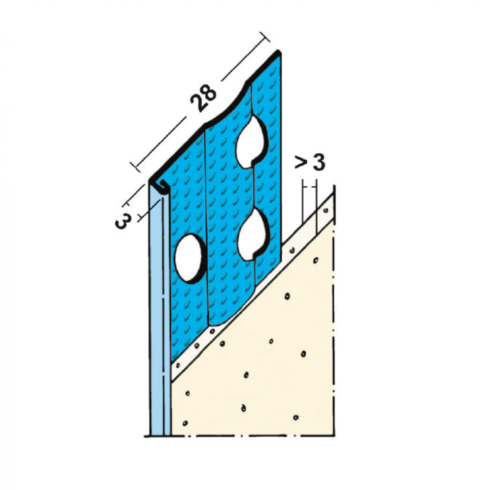Slimgrip Stucstopprofiel SG1236 270cm 3mm Alu Zink
