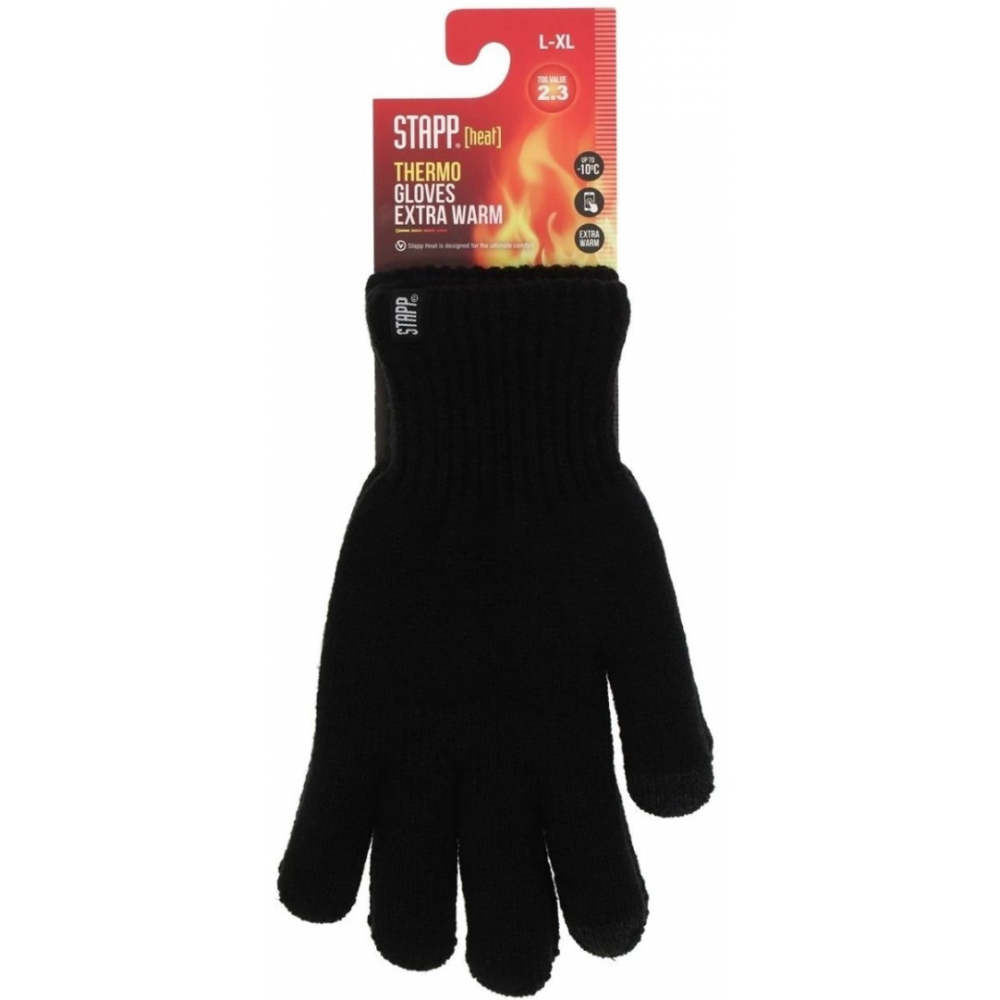 Stapp Heat Thinsulate Thermo Unisex Handschoenen Maat S/M Zwart