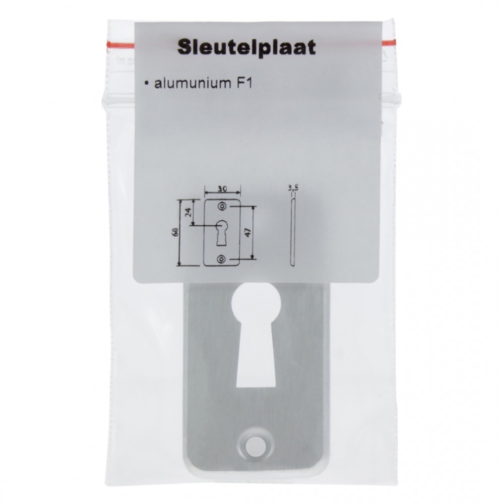 Starx sleutelplaat recht - 60 x 30 mm - aluminium F1