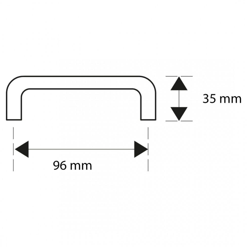 STARX D-GREEP RVS 96MM