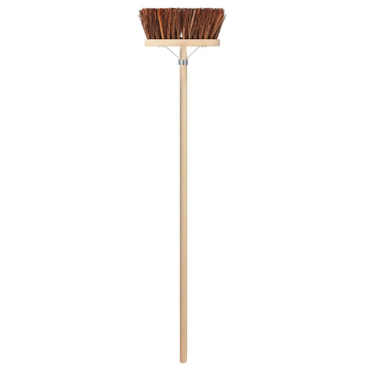 Bezem - Natuurvezel - 30 cm - Houten steel - 140 cm