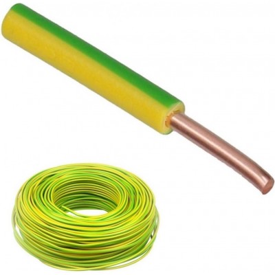 Besli VD-Draad 2,5 mm Geel/Groen 5 meter
