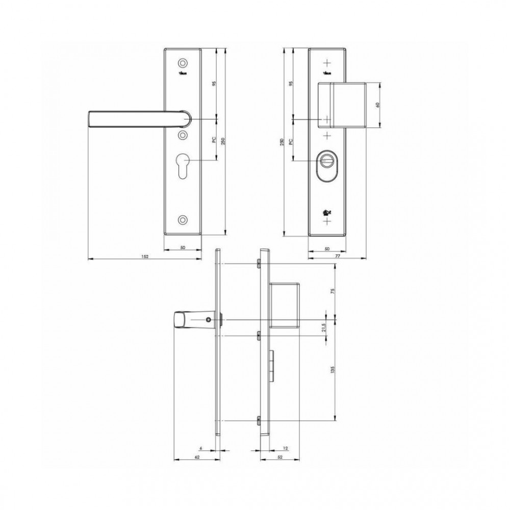 VEILIG veiligheidsbeslag 2200/2300 50 mm SKG*** kerntrek greep-kruk 55 Zwart