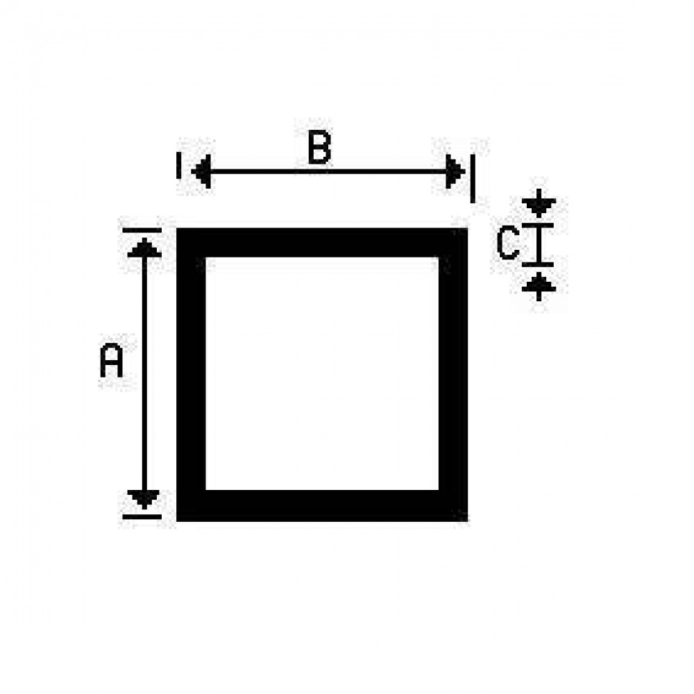 Aluminium buis vierkant 20x20x1.5mm 200cm