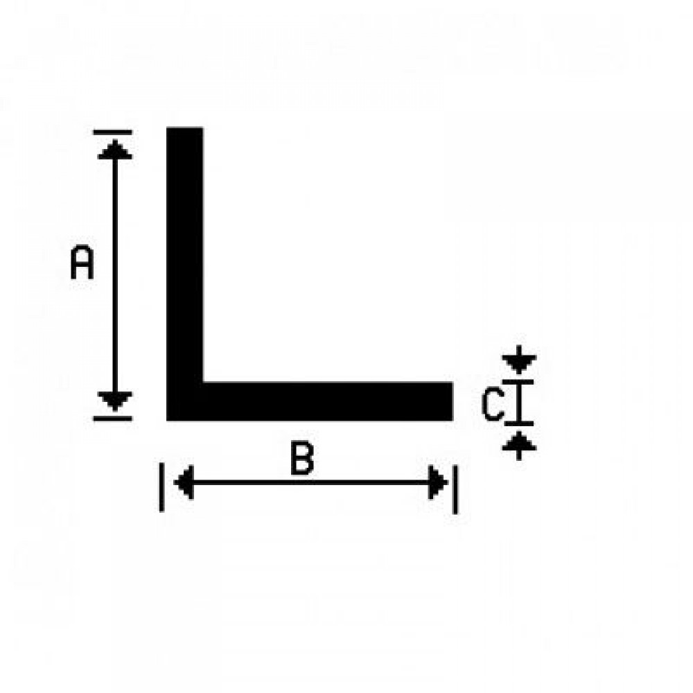 Aluminium hoekprofiel 15x15x2mm 200cm