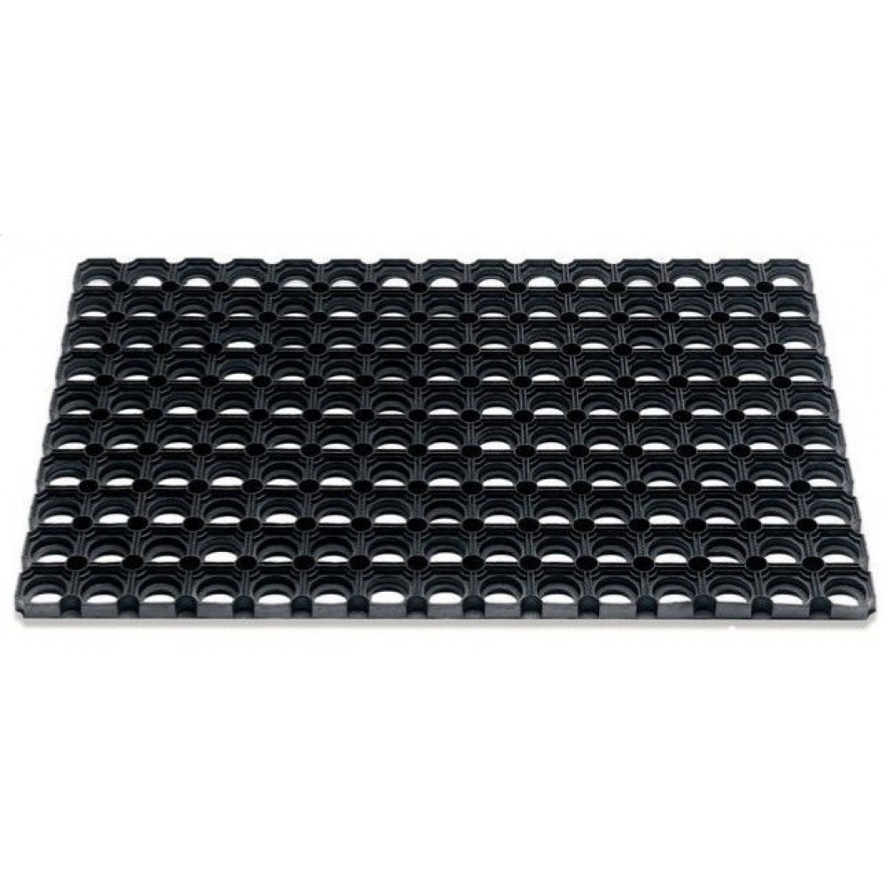 rubberringmat zwart 80x50cm