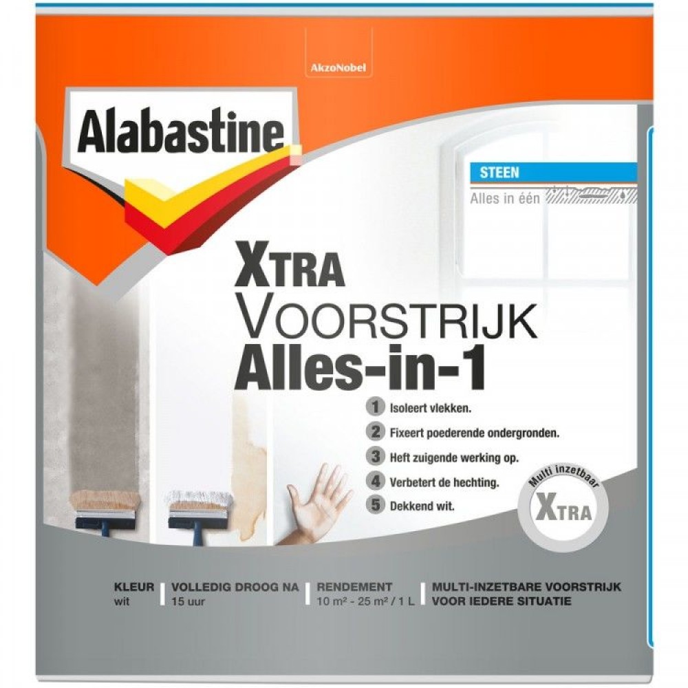 Alabastine Extra Alles in 1 voorstrijk wit 1000 ml