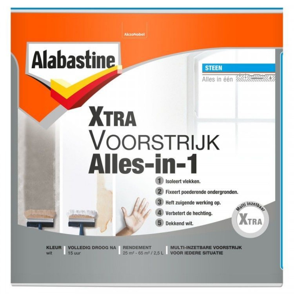 Alabastine Extra Alles in 1 voorstrijk wit 2500 ml