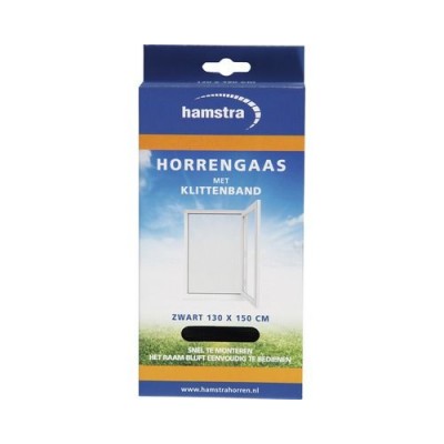 HAMSTRA Horgaas met klittenband zwart 130x150cm