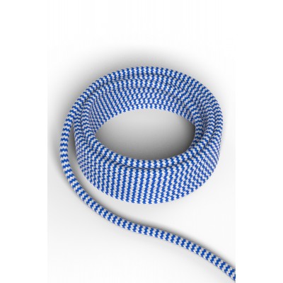 Calex textiel omwikkelde kabel 3 Meter blauw/wit