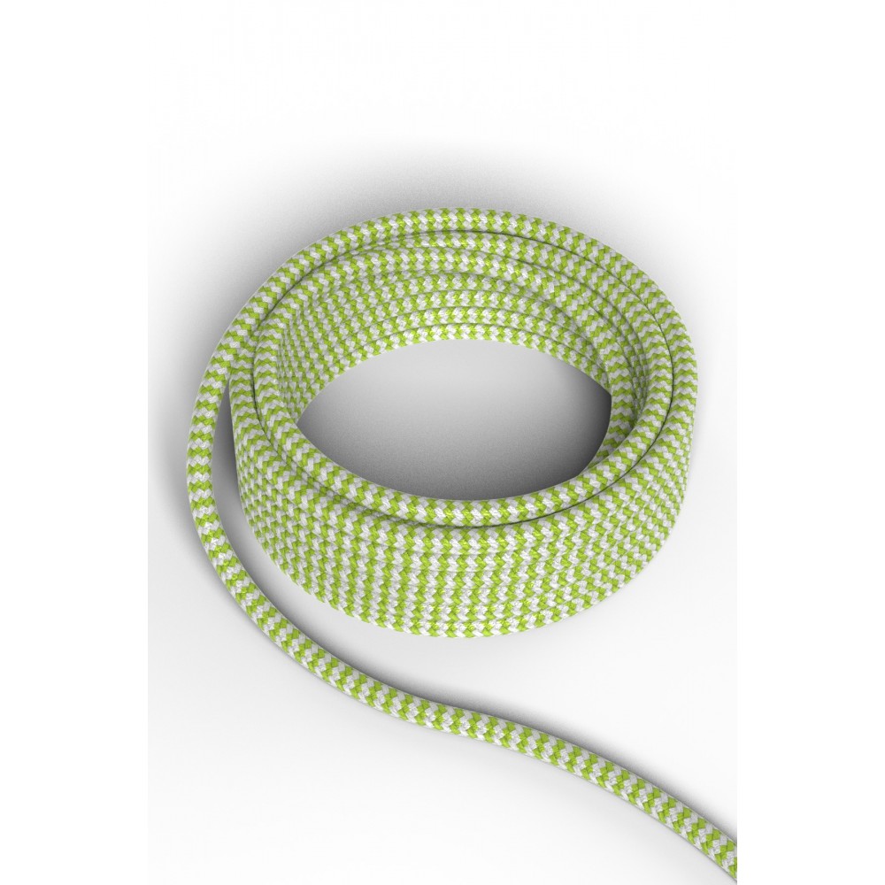 Calex textiel omwikkelde kabel 1.5 Meter Limoen/wit