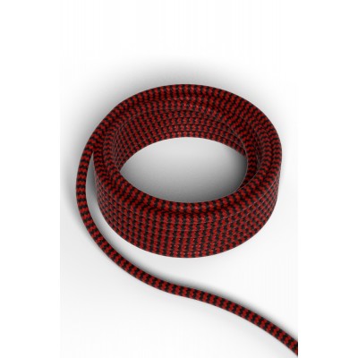 Calex textiel omwikkelde kabel 1.5 Meter rood/zwart