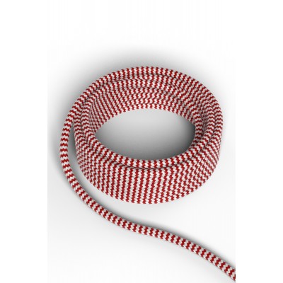 Calex textiel omwikkelde kabel 1.5 Meter Rood/Wit