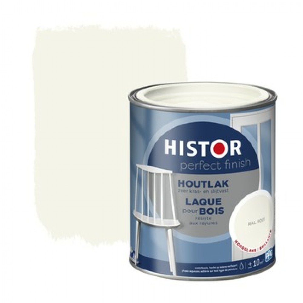 Histor Perfect Finish houtlak hoogglans RAL 9001 750ml