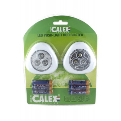 Calex LED push light wit 2 stuks