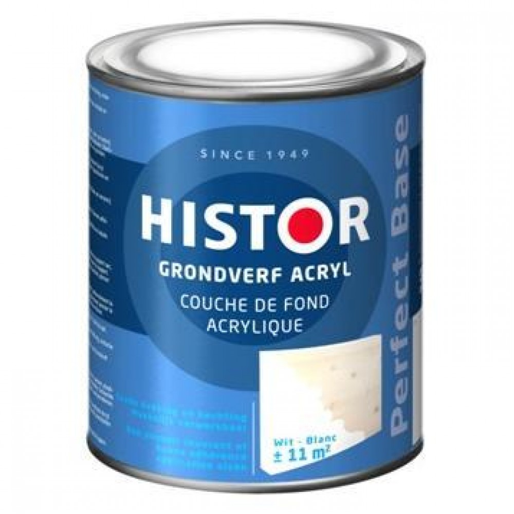 Histor perfect base grondverf acryl wit 250ml