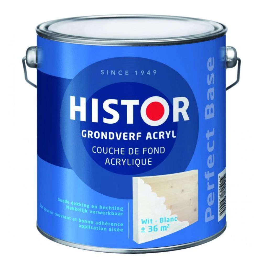 Histor perfect base grondverf acryl wit 750ml