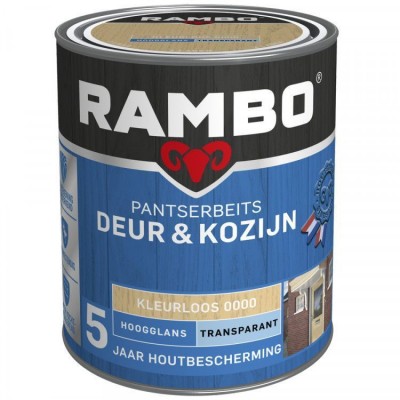 Rambo Deur en Kozijn pantserbeits hoogglans transparant kleurloos 0000 750ml