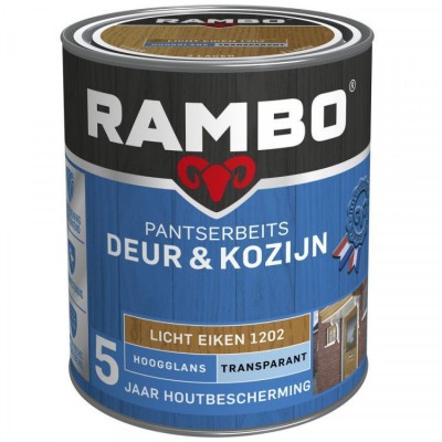 Rambo Deur en Kozijn pantserbeits hoogglans transparant licht eiken 1202 750ml