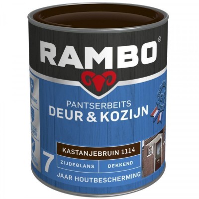 Rambo Deur en Kozijn pantserbeits zijdeglans dekkend kastanje bruin 1114 750ml