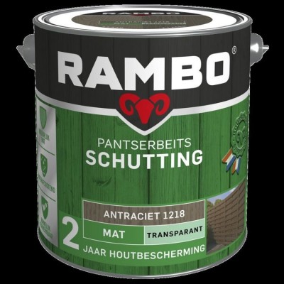 Rambo Schutting pantserbeits mat transparant antraciet 1218 2500ml