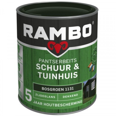 Rambo Schuur en Tuinhuis pantserbeits zijdeglans dekkend bos groen 1131 750ml